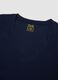 T-shirt azul em algod&atilde;o mercerizado puro com decote em V profundo_1