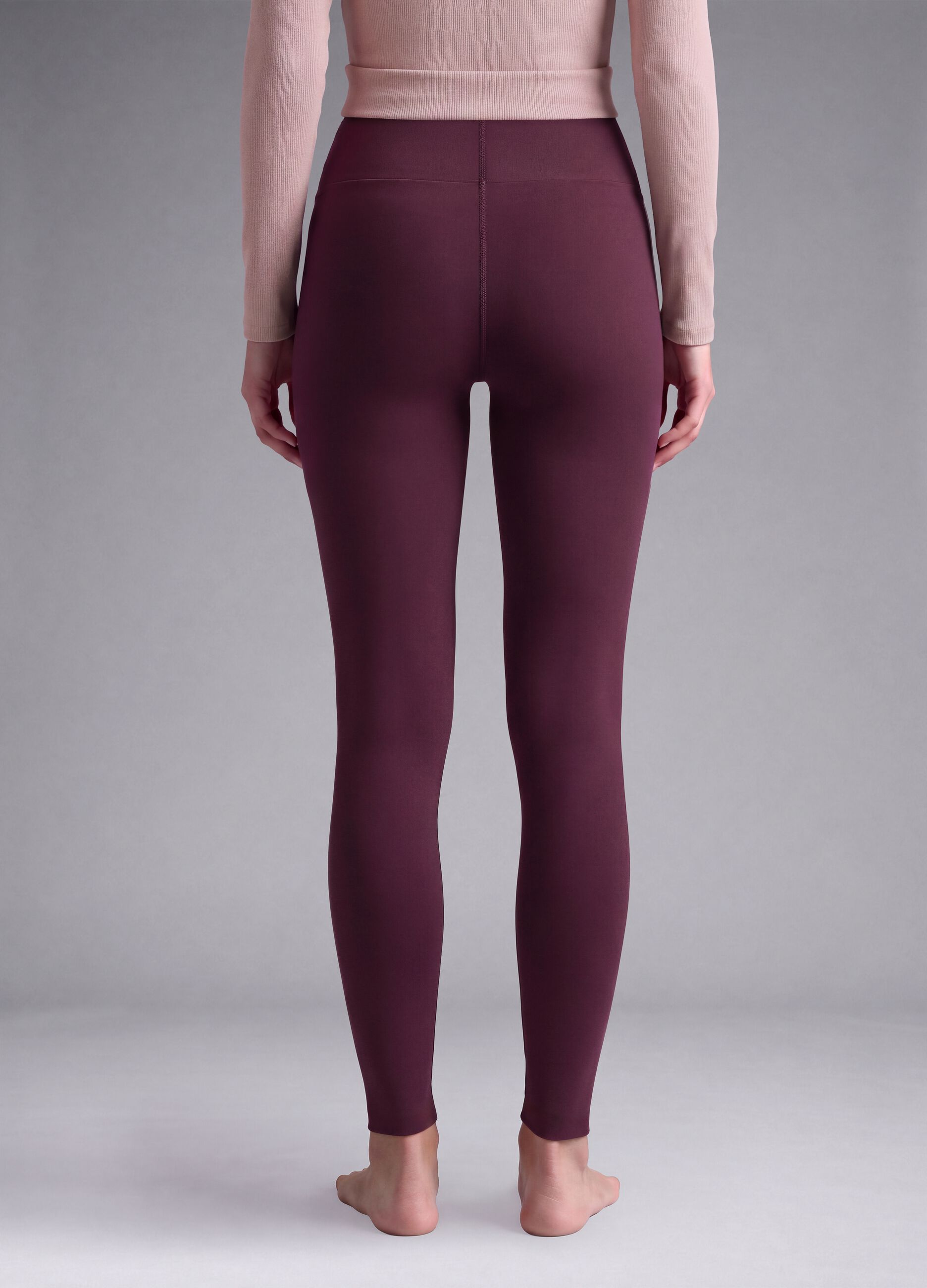 Purple slim leggings in stretch fabric with regular-rise waist &ndash; ALTAVIA STUDIO