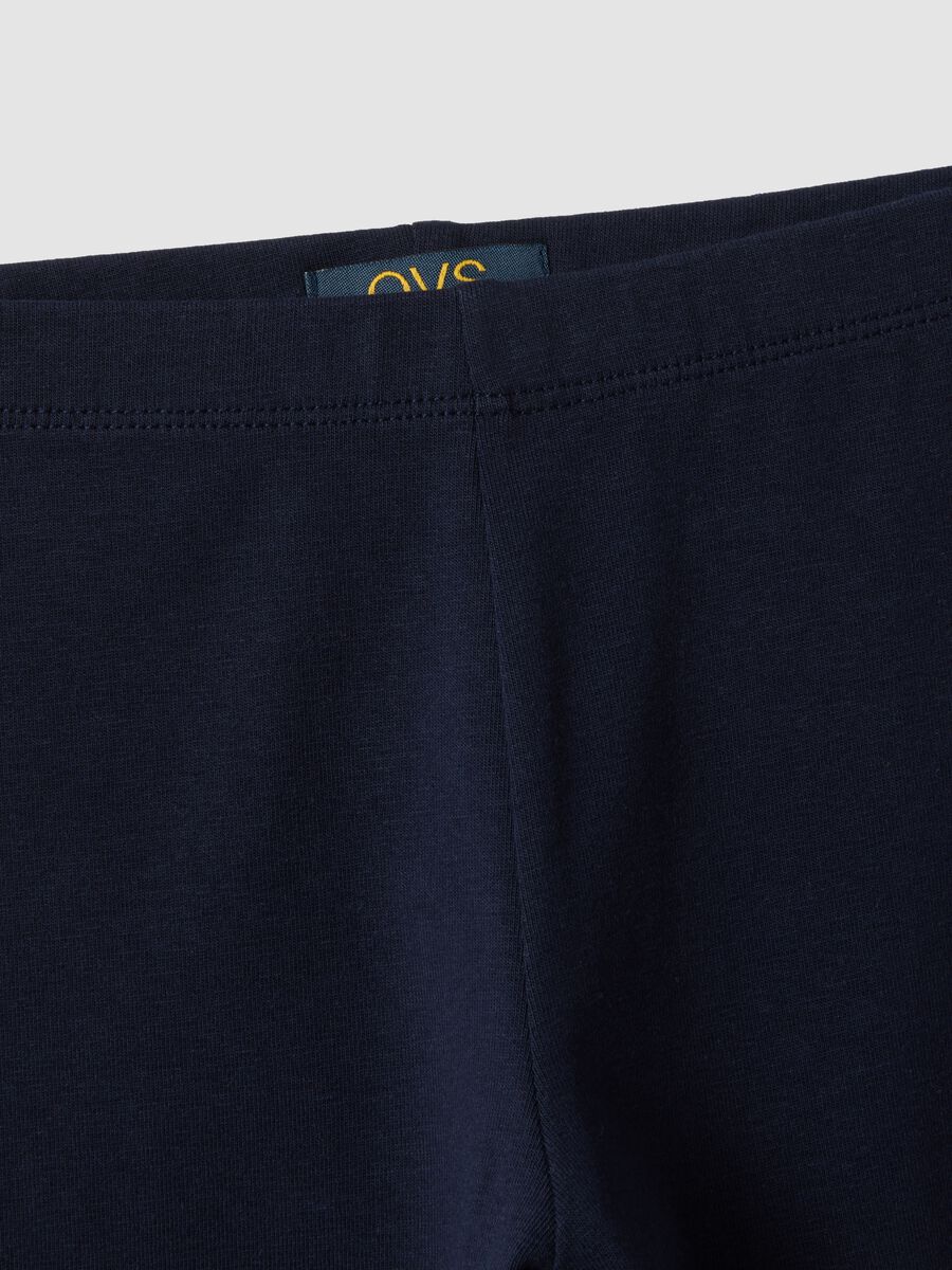 Leggings skinny azuis em algod&atilde;o org&acirc;nico el&aacute;stico para menina_3