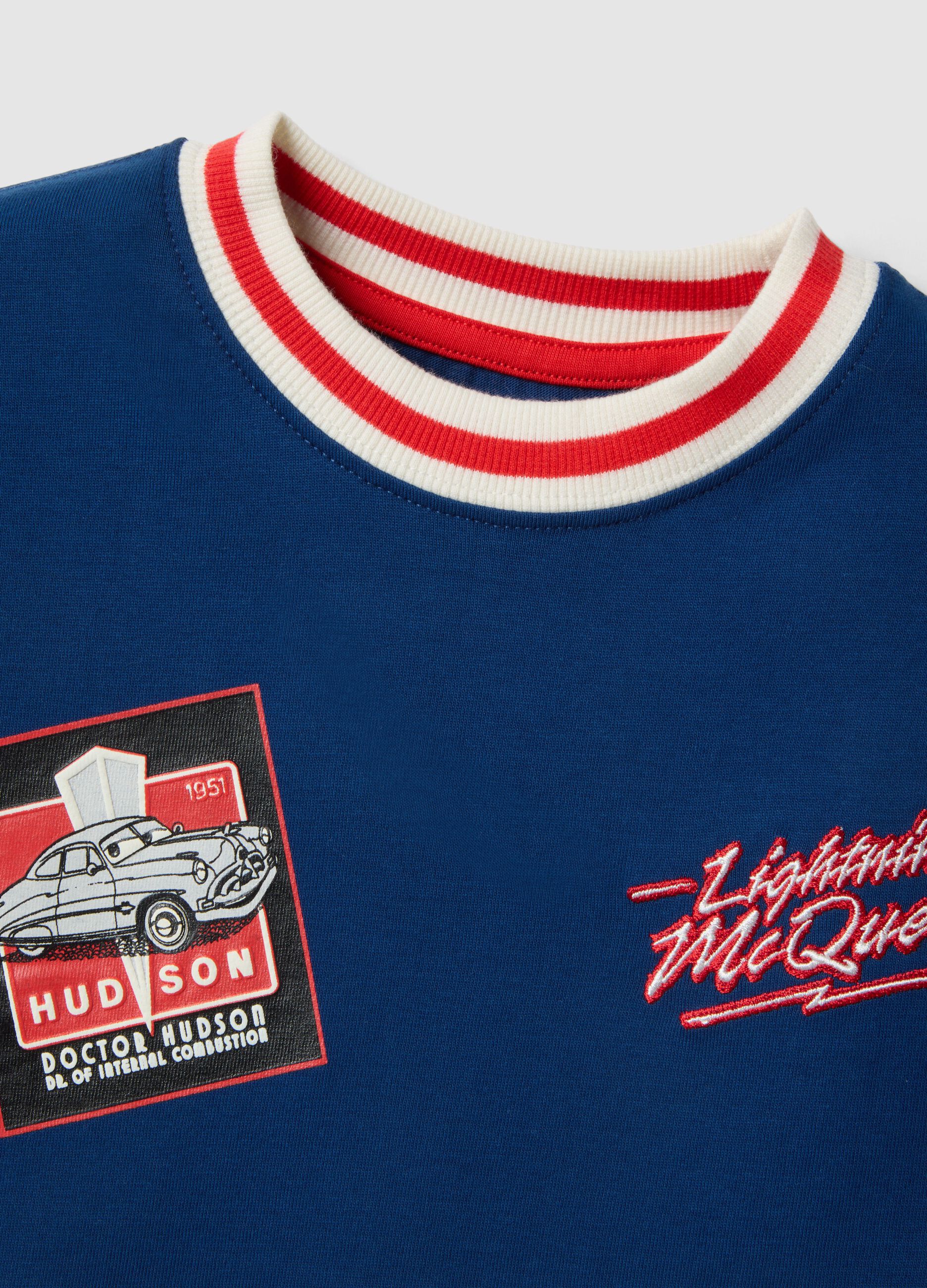 &Mu;&pi;&lambda;&epsilon; &pi;&alpha;&iota;&delta;&iota;&kappa;ό T-shirt &alpha;&pi;ό 100% &beta;&alpha;&mu;&beta;ά&kappa;&iota; &mu;&epsilon; &sigma;&tau;ά&mu;&pi;&epsilon;&sigmaf; Cars, oversized &epsilon;&phi;&alpha;&rho;&mu;&omicron;&gamma;ή