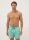 Blaue gestreifte Badeshorts mit Zitronen-Print_1