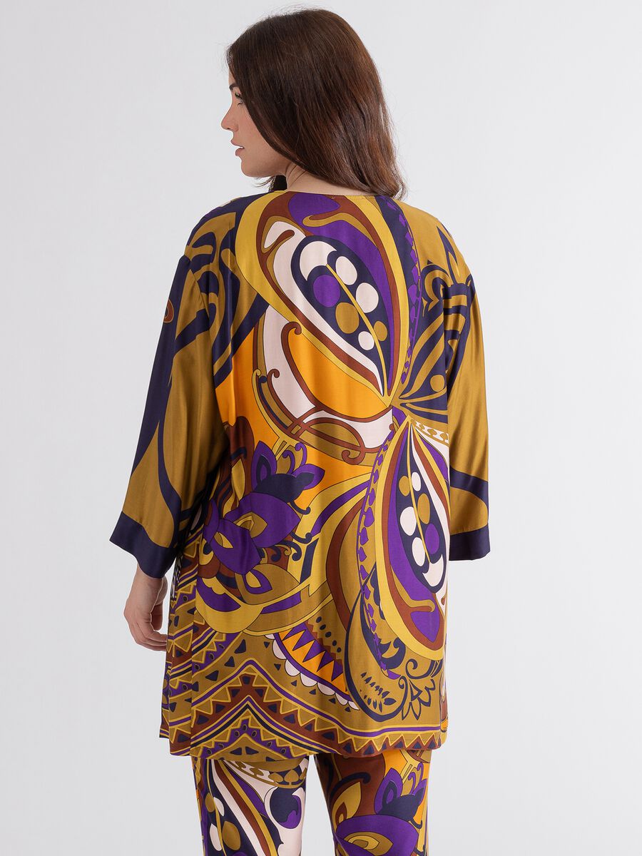 Giacca kimono con stampa multicolore Curvy_1