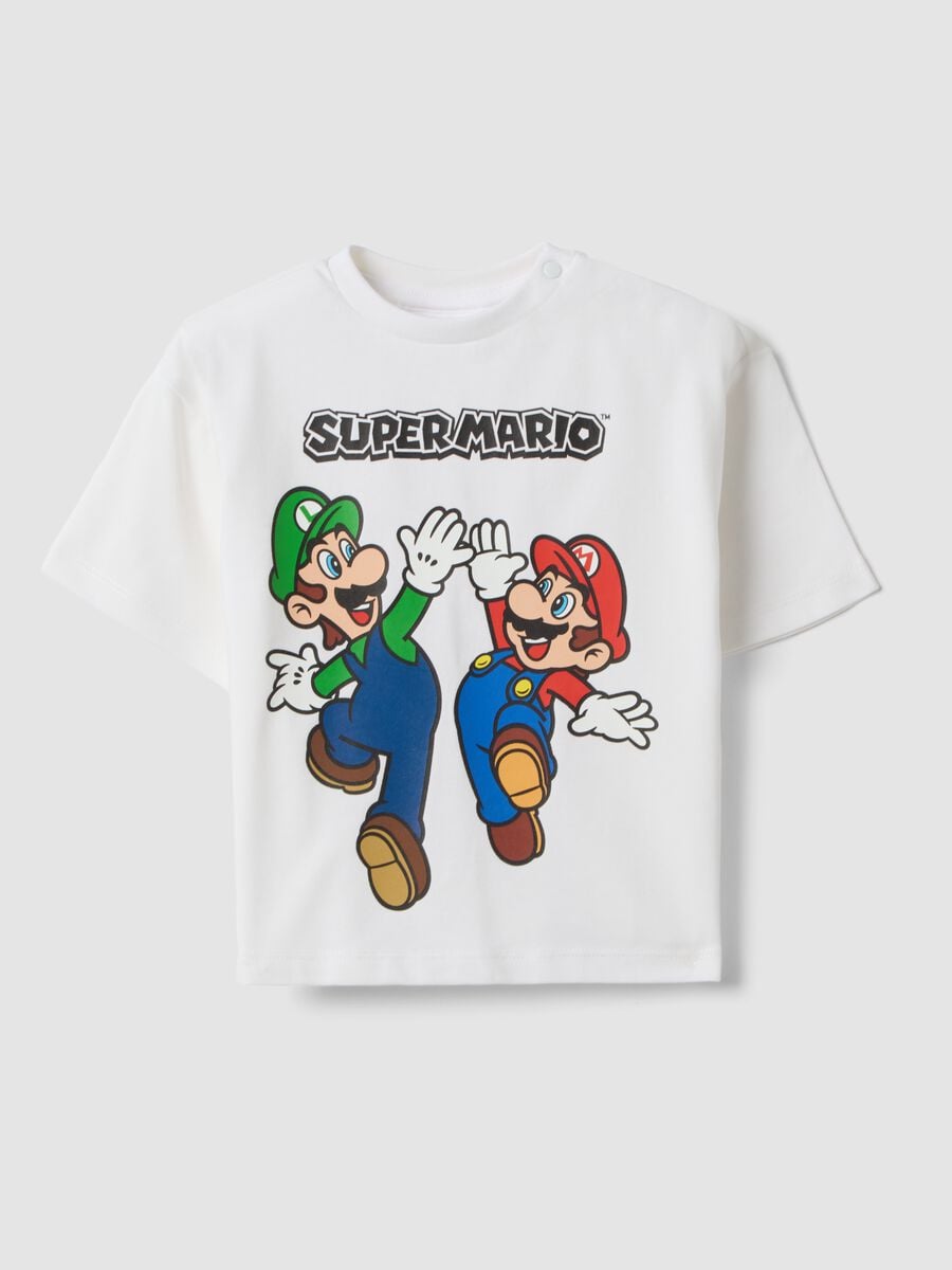 Camiseta blanca de algod&oacute;n el&aacute;stico de manga corta_0
