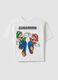 White stretch cotton short-sleeved T-shirt_0