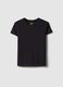 Girls' black cotton blend T-shirt regular fit_3