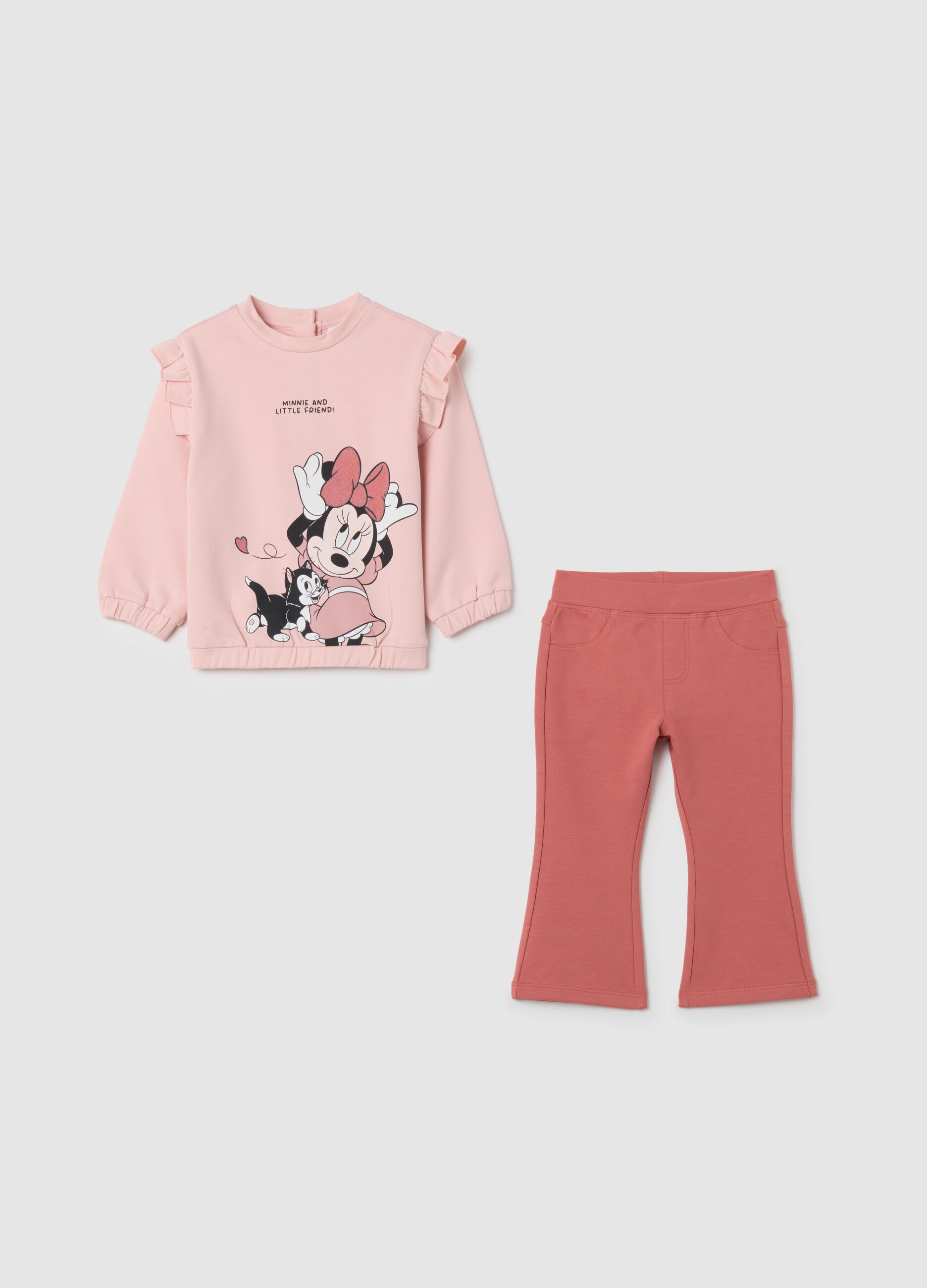 Pink stretch cotton set for girls