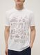 Wei&szlig;es T-Shirt aus reiner Baumwolle mit Frontprint, Regular Fit_2