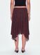 Brown polka-dot skirt in viscose blend with asymmetric hem_2