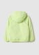 Green fabric regular fit jacket for children with hood_1