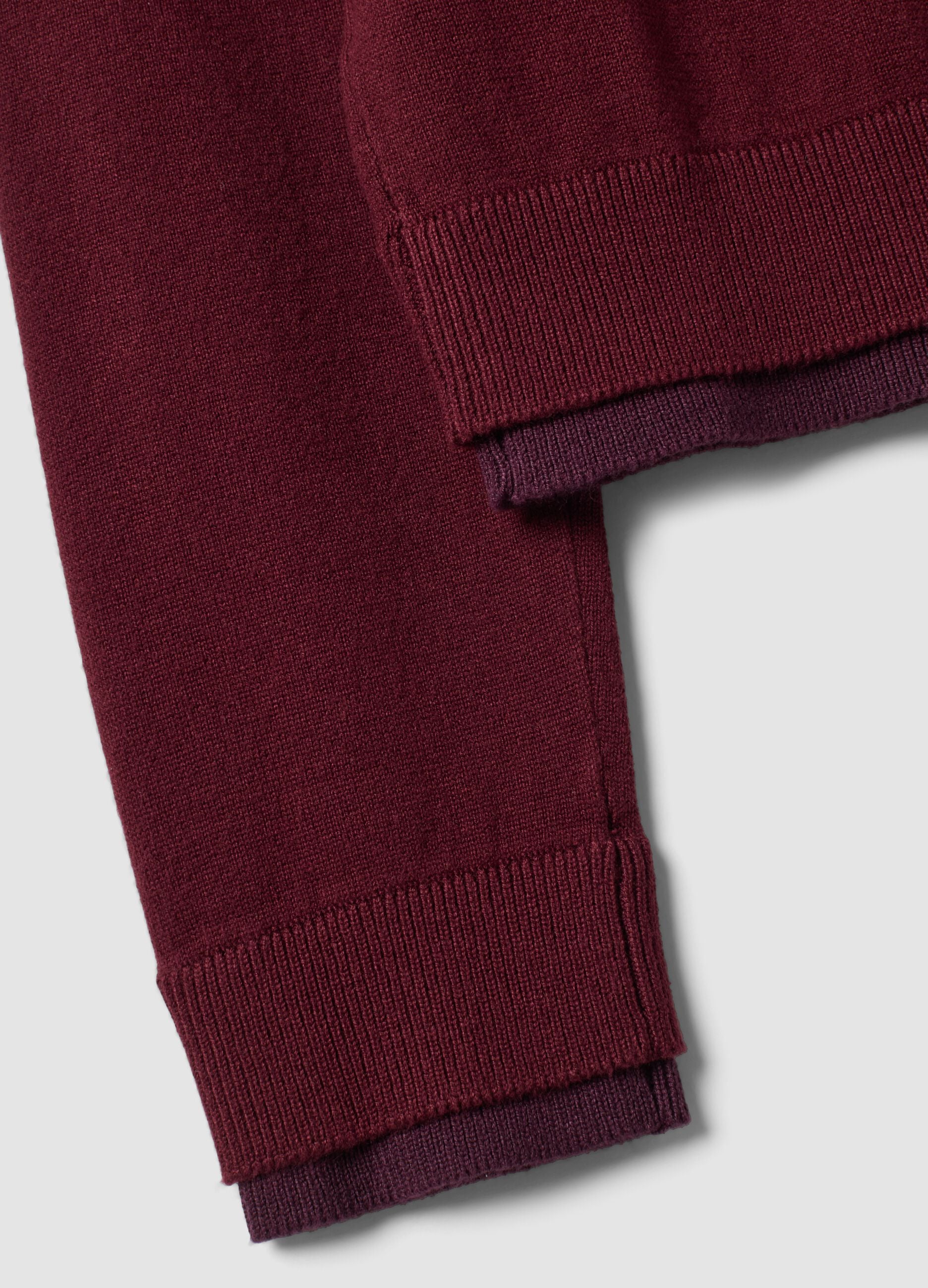 Red viscose-blend cardigan in plain knit