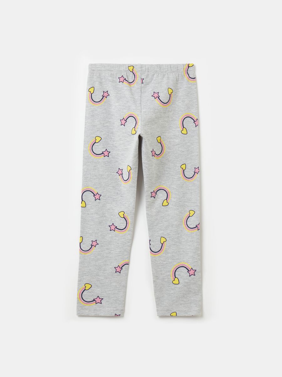 Stretch leggings with all-over print_1