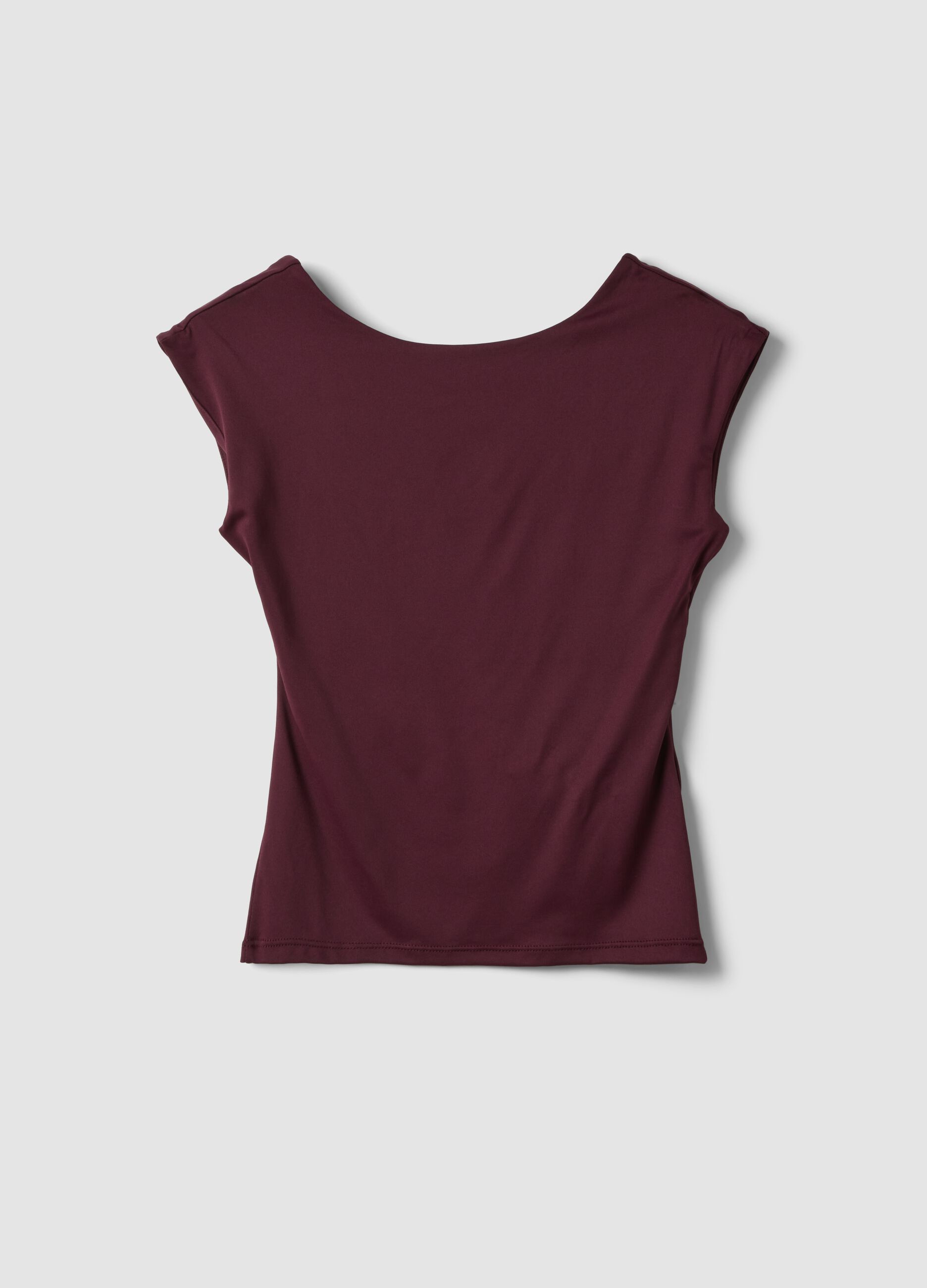 Violettes Top aus Stretchmaterial