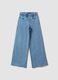 Girls&rsquo; super wide-leg cotton and stretch viscose denim jeggings_3
