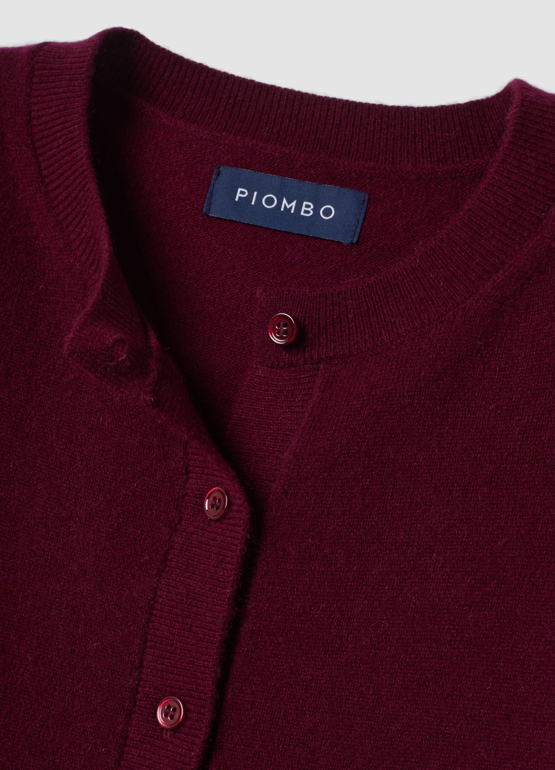 Roter Rundhals-Cardigan aus reinem Kaschmir