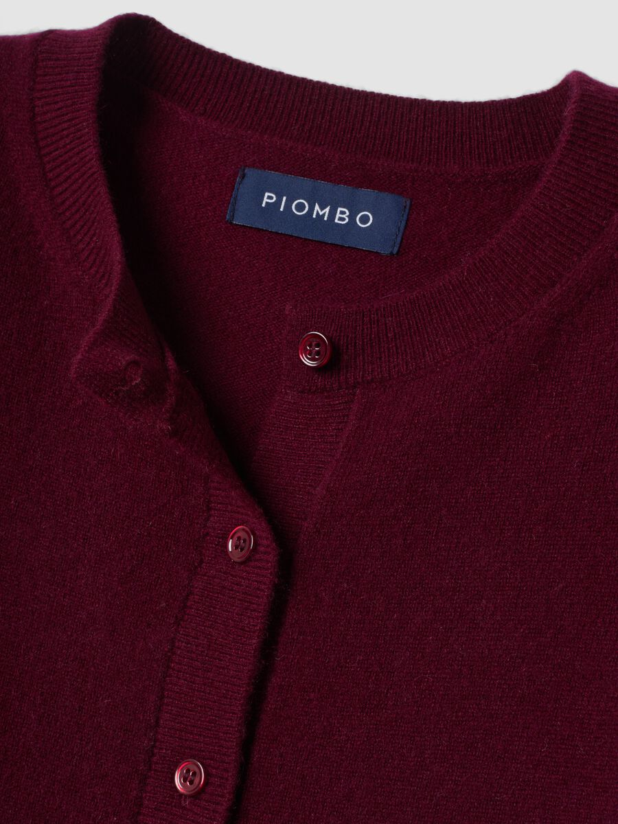 Roter Rundhals-Cardigan aus reinem Kaschmir_1