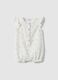 Pure white cotton baby girl's romper with ruffles_0