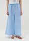 Light blue pure linen wide-leg trousers with a regular fit_1