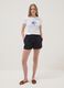 Black pure cotton shorts with elasticated waistband_0