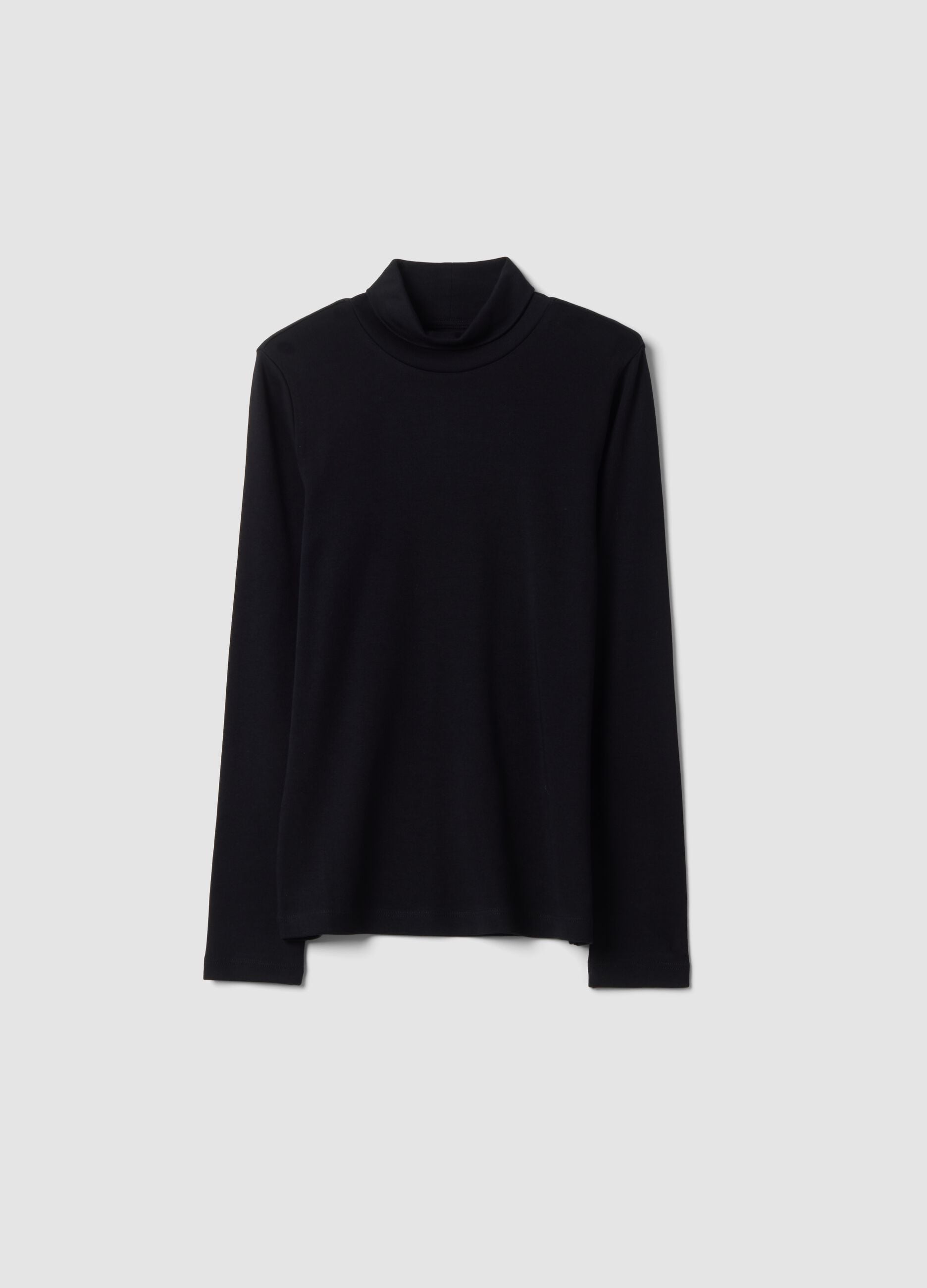 Black organic cotton turtleneck T-shirt