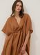 Caftan marron en pur lin_0