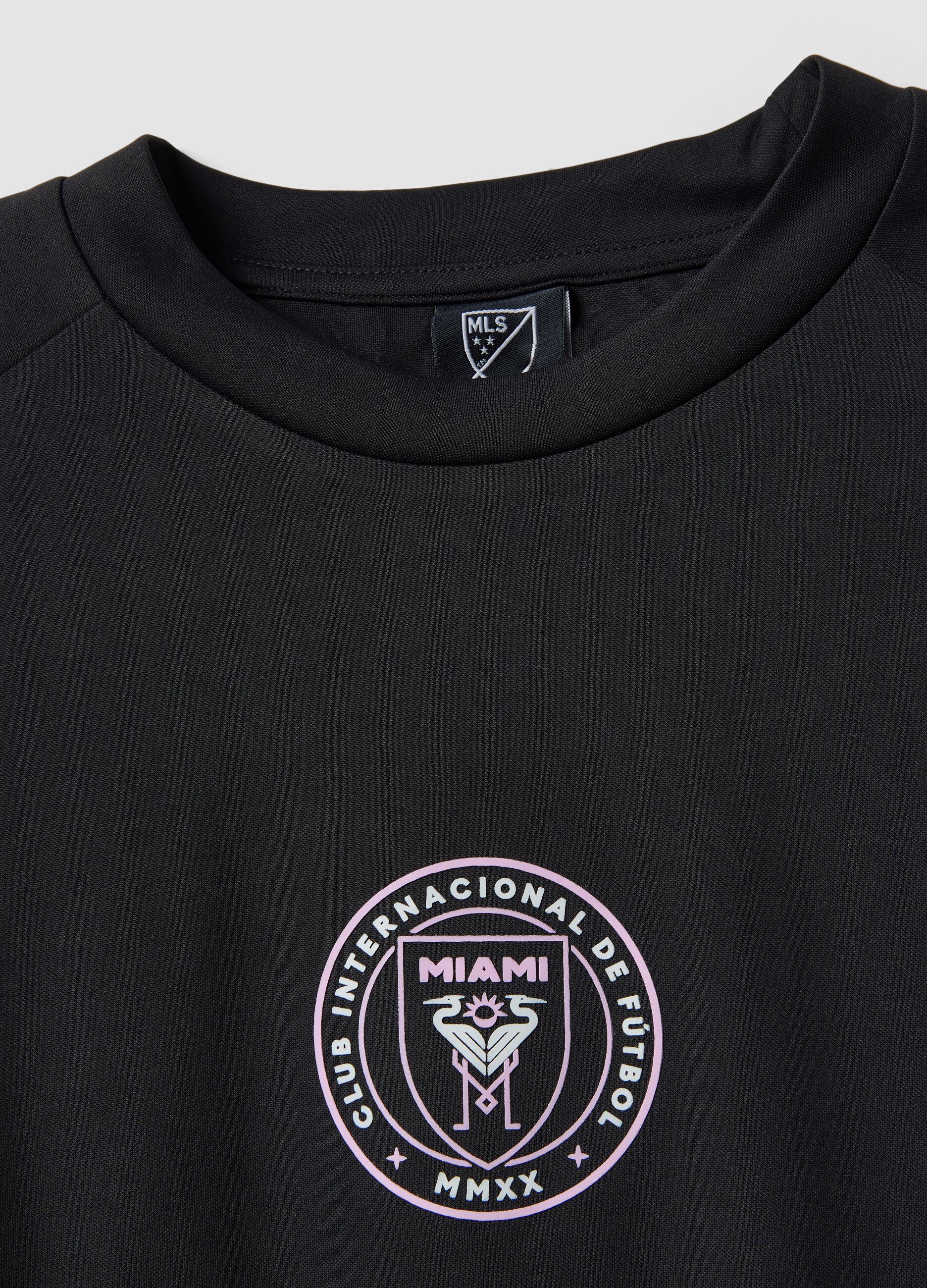 Schwarzes T-Shirt mit Inter Miami CF Print