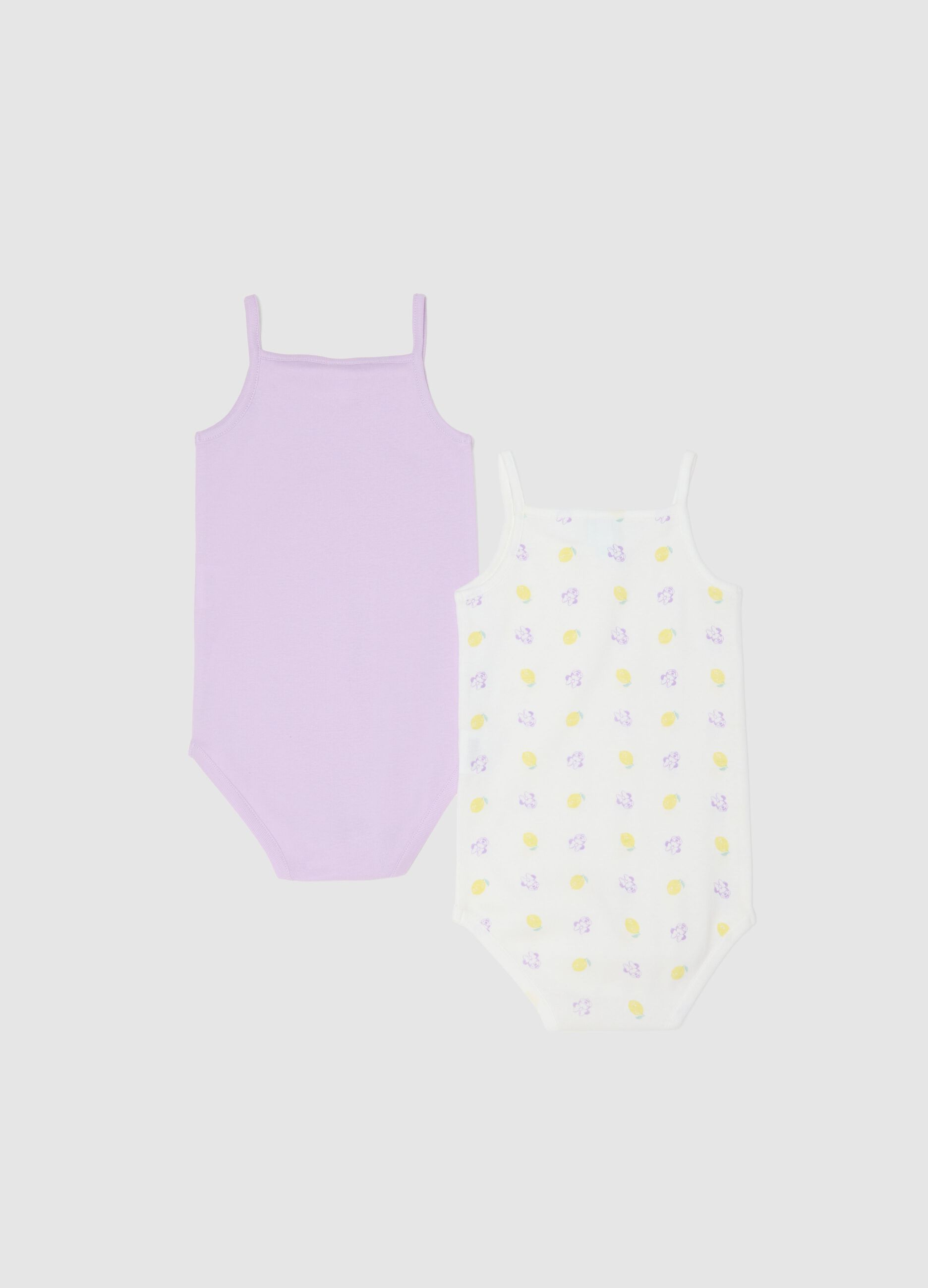 Lot de 2 bodies b&eacute;b&eacute; fille en pur coton multicolores sans manches avec Minnie