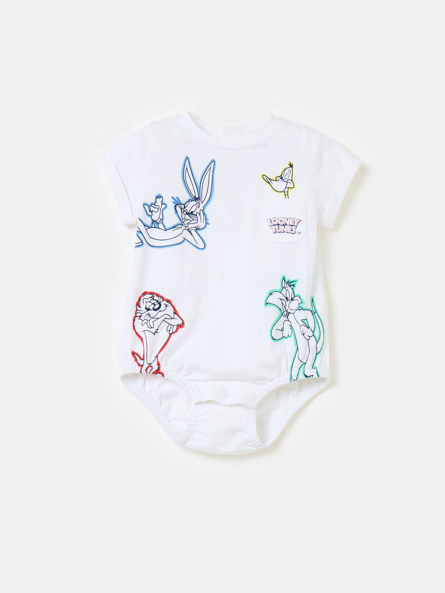 Short-sleeved bodysuit with Looney Tunes characters_0