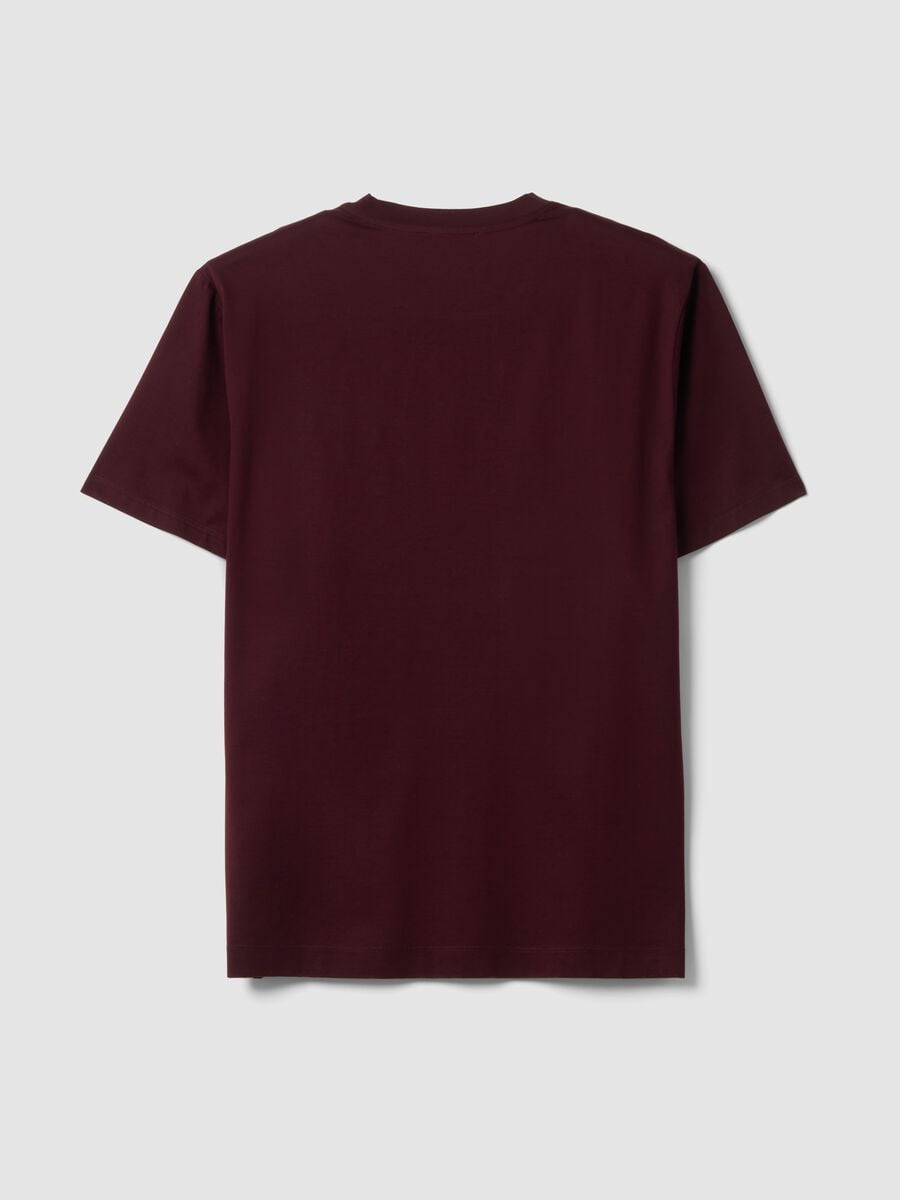 Red pure cotton jersey T-shirt with crew neck and relaxed fit_6