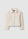 Girl's regular fit beige pure cotton jacket with buttons_0