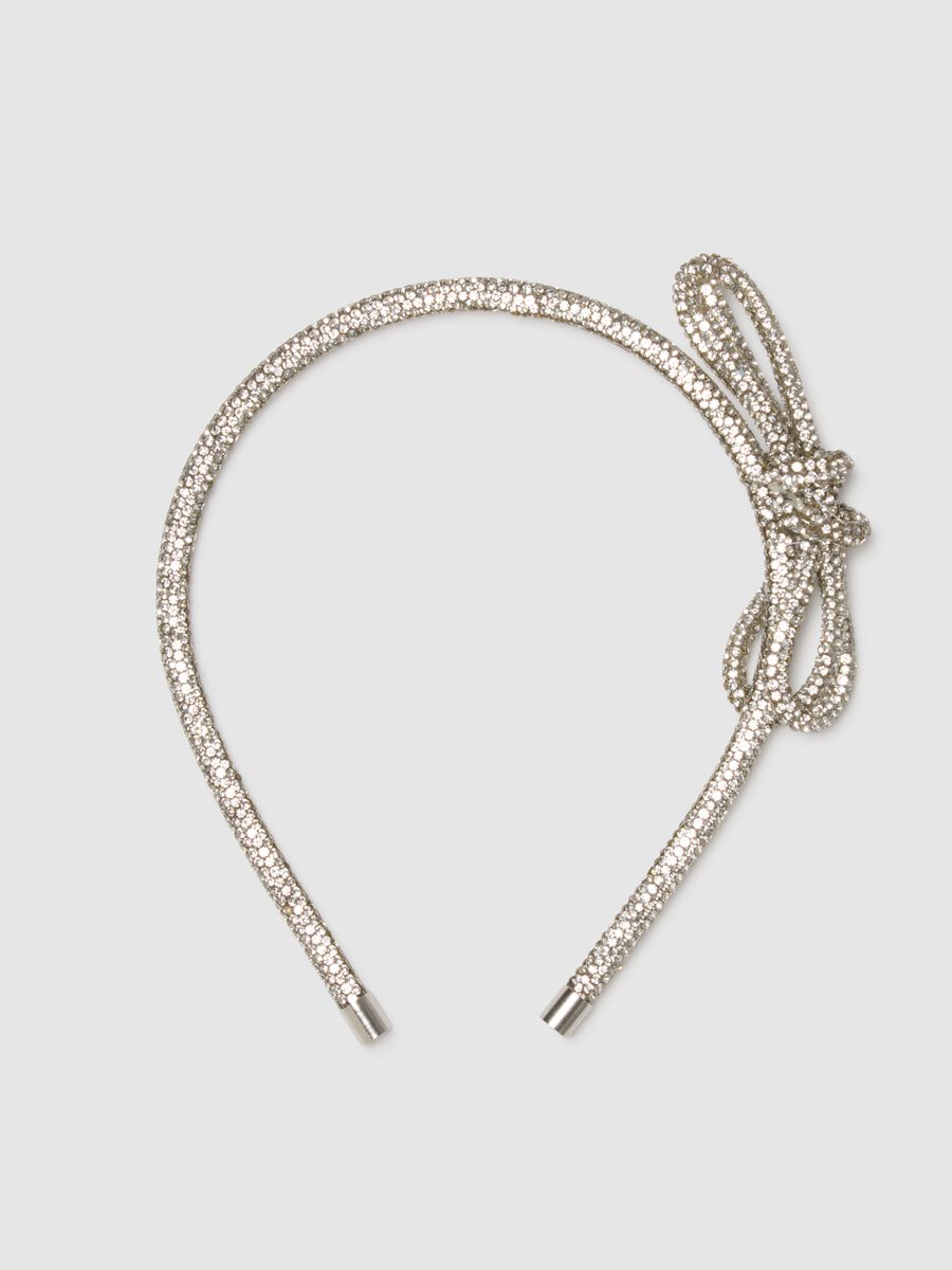 Silver Girls' Headband with Bow_1