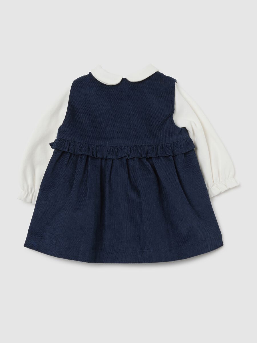 Multicolour newborn dress in pure cotton_1