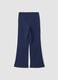 Blue flared stretch cotton leggings_1