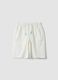 White stretch cotton shorts with elasticated waistband_0