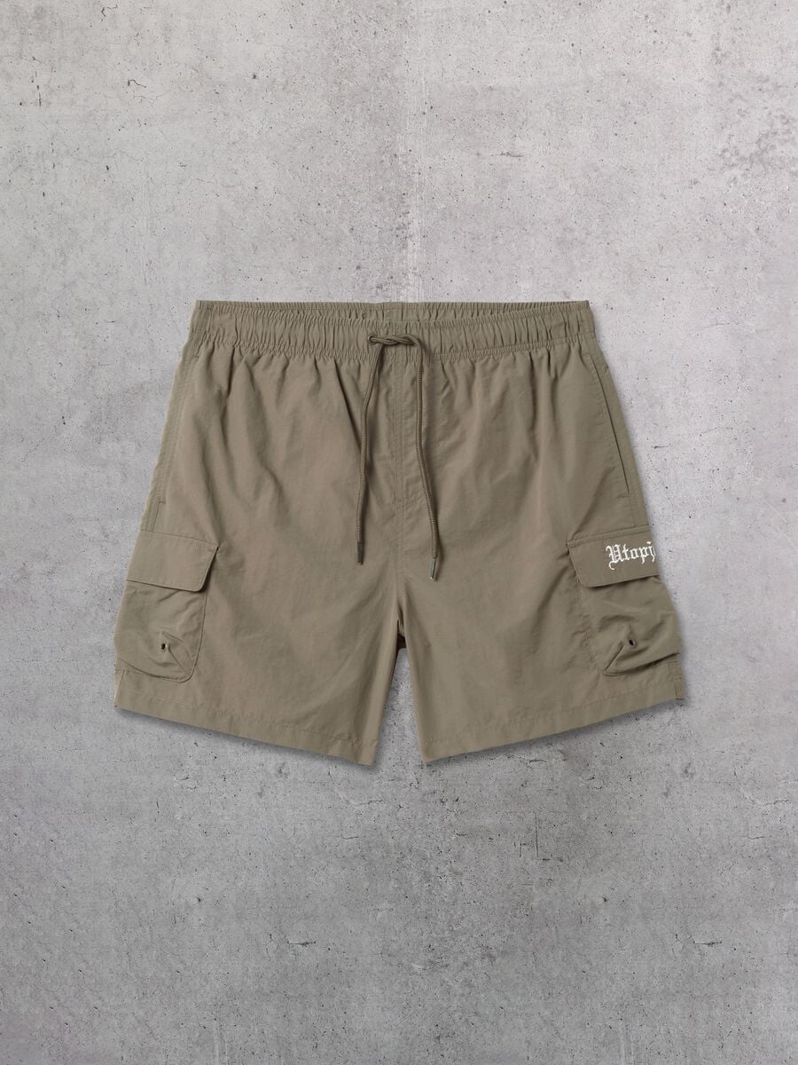 Cargo Swim Shorts Military Green_5