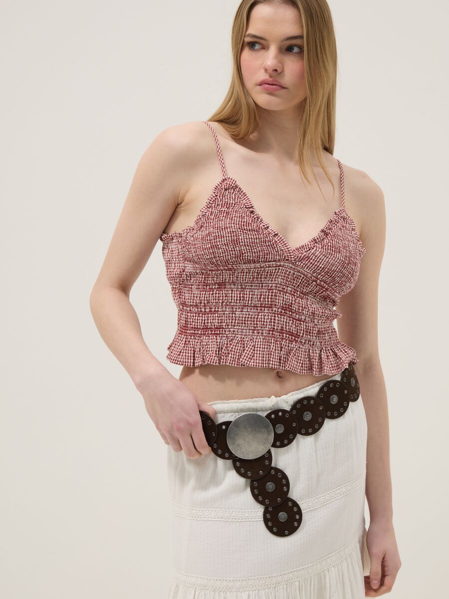 Multicolour striped pure cotton slim fit tank top_0