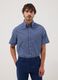 Blue checked short-sleeve shirt_0