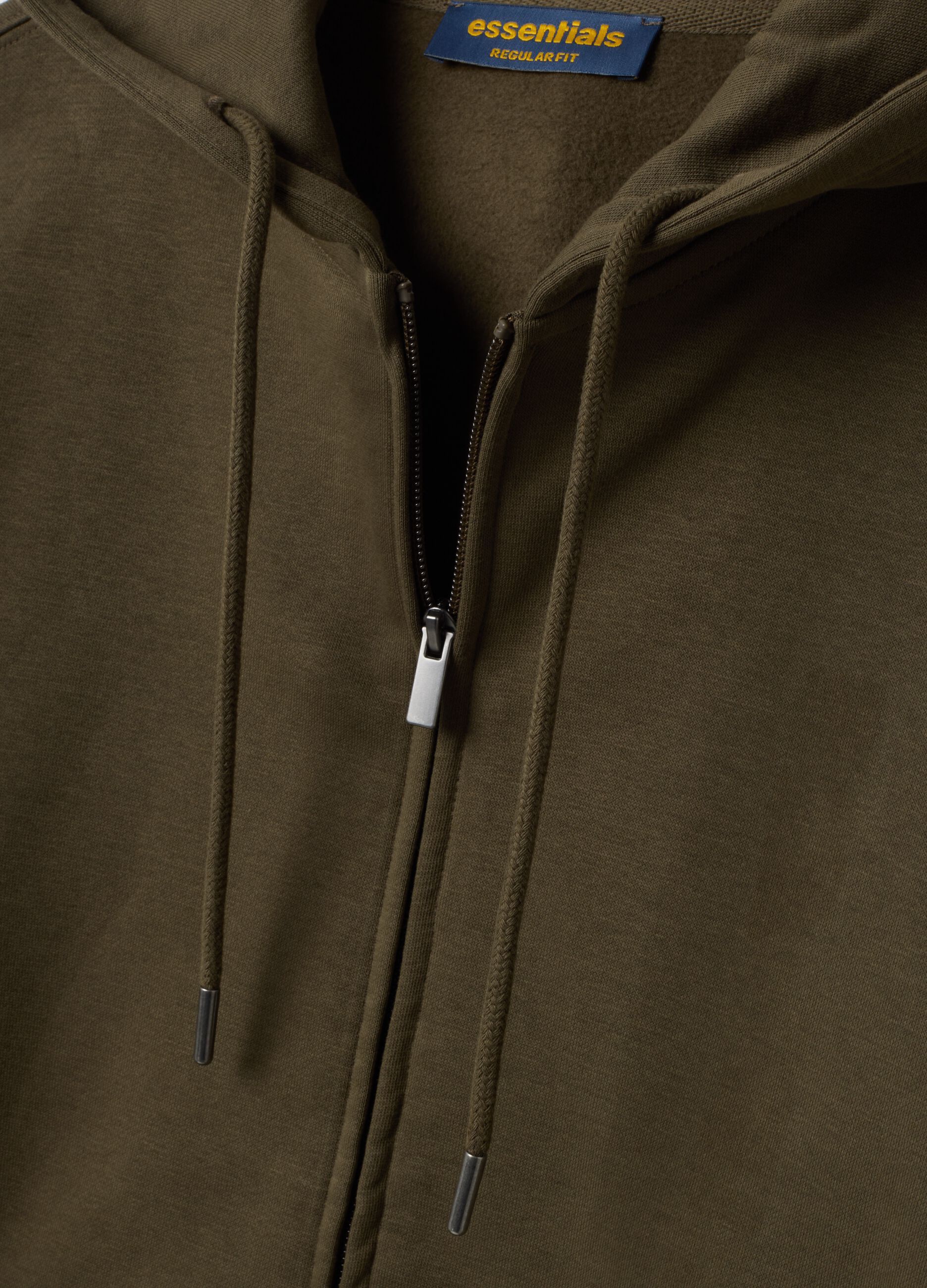Brown cotton-blend hoodie sweatshirt with crew neck