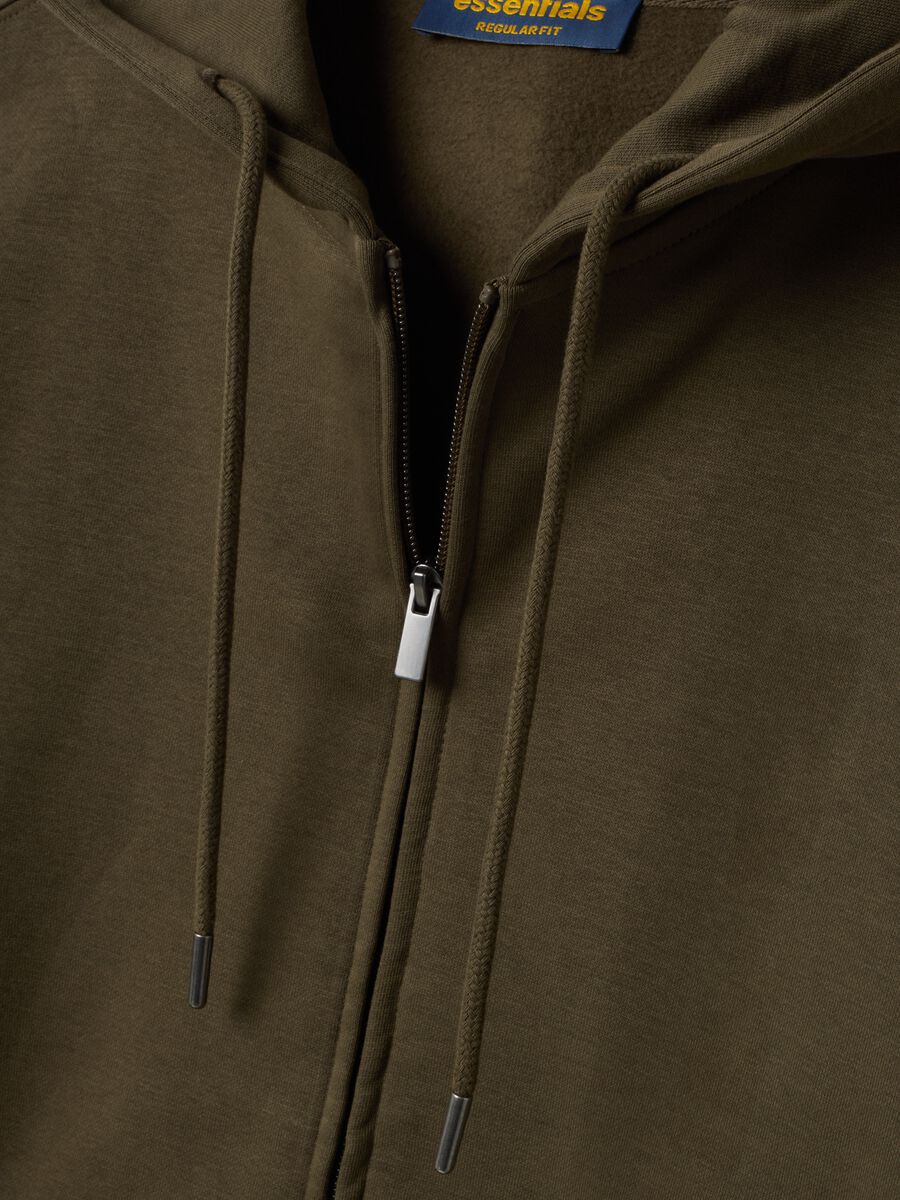 Brown cotton-blend hoodie sweatshirt with crew neck_1