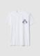 Weisses T-Shirt aus reiner Baumwolle mit Print, Regular Fit_4