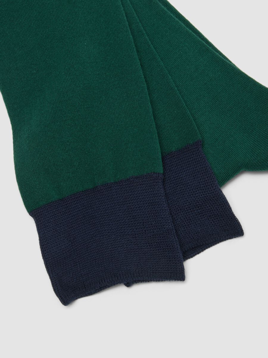 Multicolour stretch cotton blend long socks twin pack_1