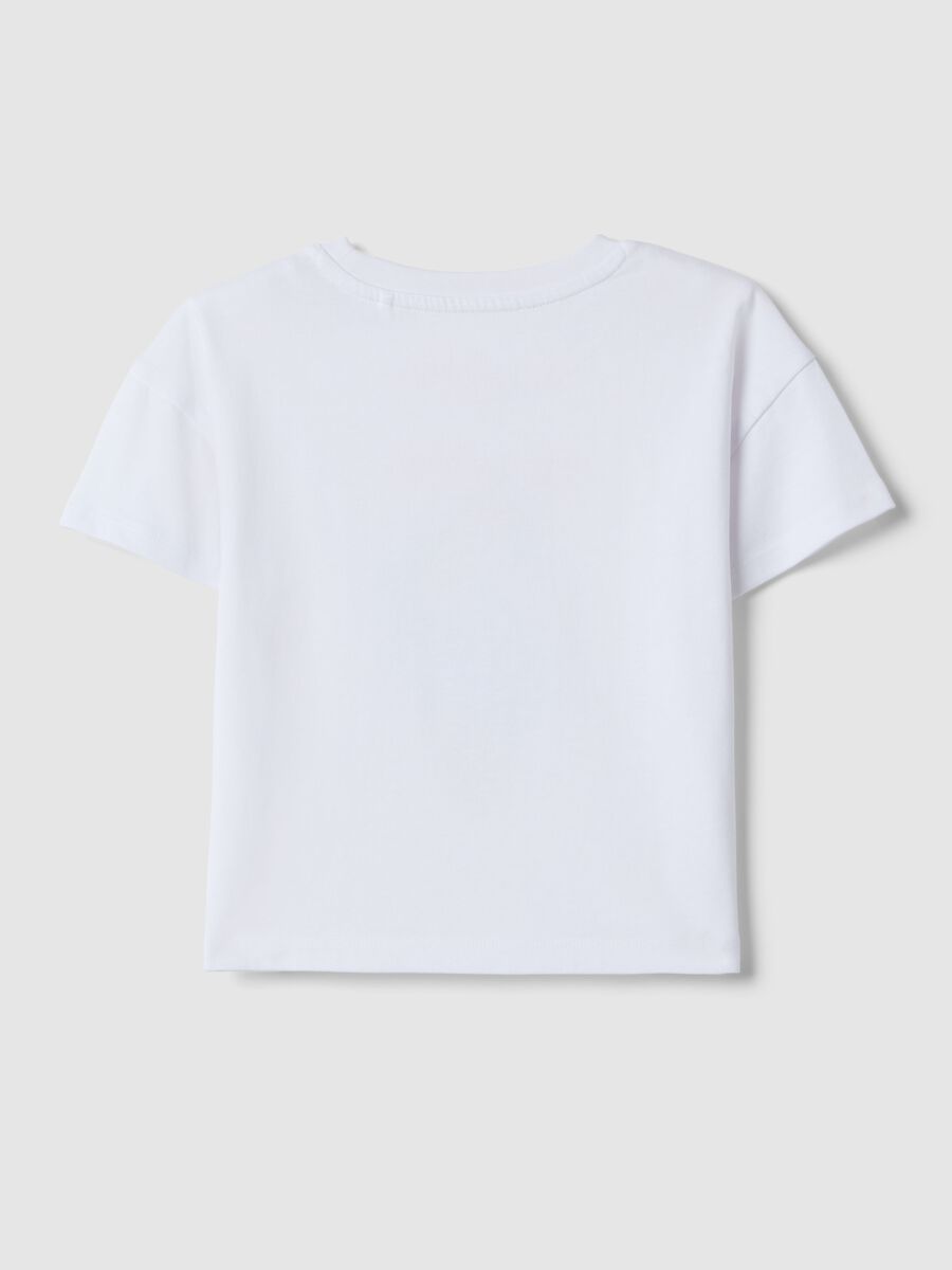 White pure cotton girls' t-shirt regular fit with ice cream_1