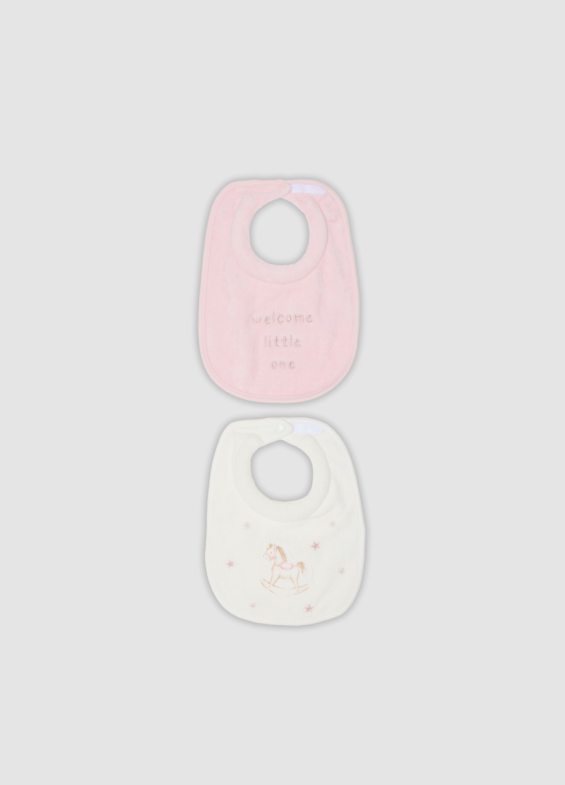 2er-Pack Baby-L&auml;tzchen in Rosa und Weiss aus Bio-Baumwolle