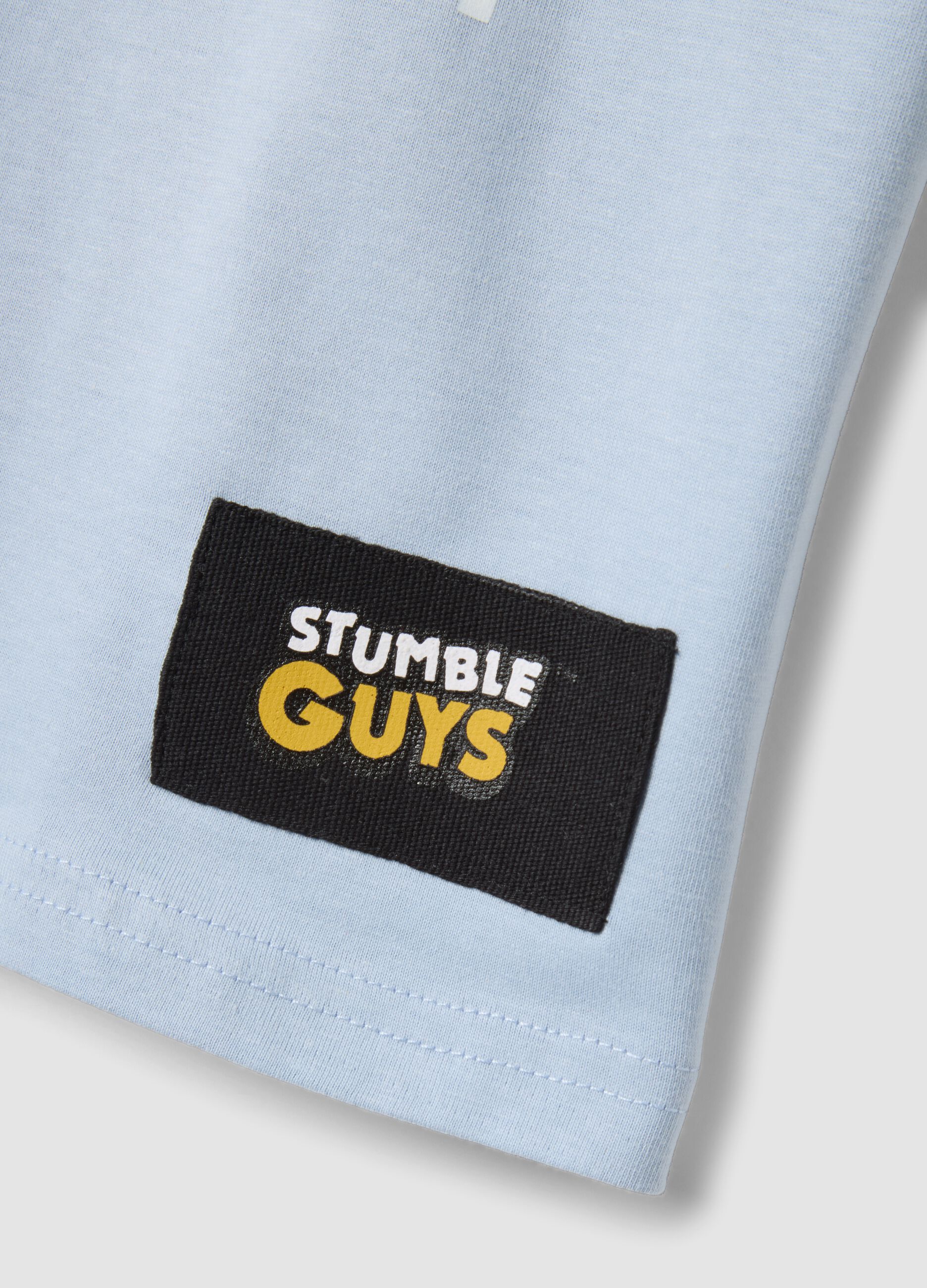 &Gamma;&alpha;&lambda;ά&zeta;&iota;&omicron; T-shirt &alpha;&pi;ό 100% &beta;&alpha;&mu;&beta;ά&kappa;&iota; &mu;&epsilon; &sigma;&tau;ά&mu;&pi;&alpha;, regular &epsilon;&phi;&alpha;&rho;&mu;&omicron;&gamma;ή