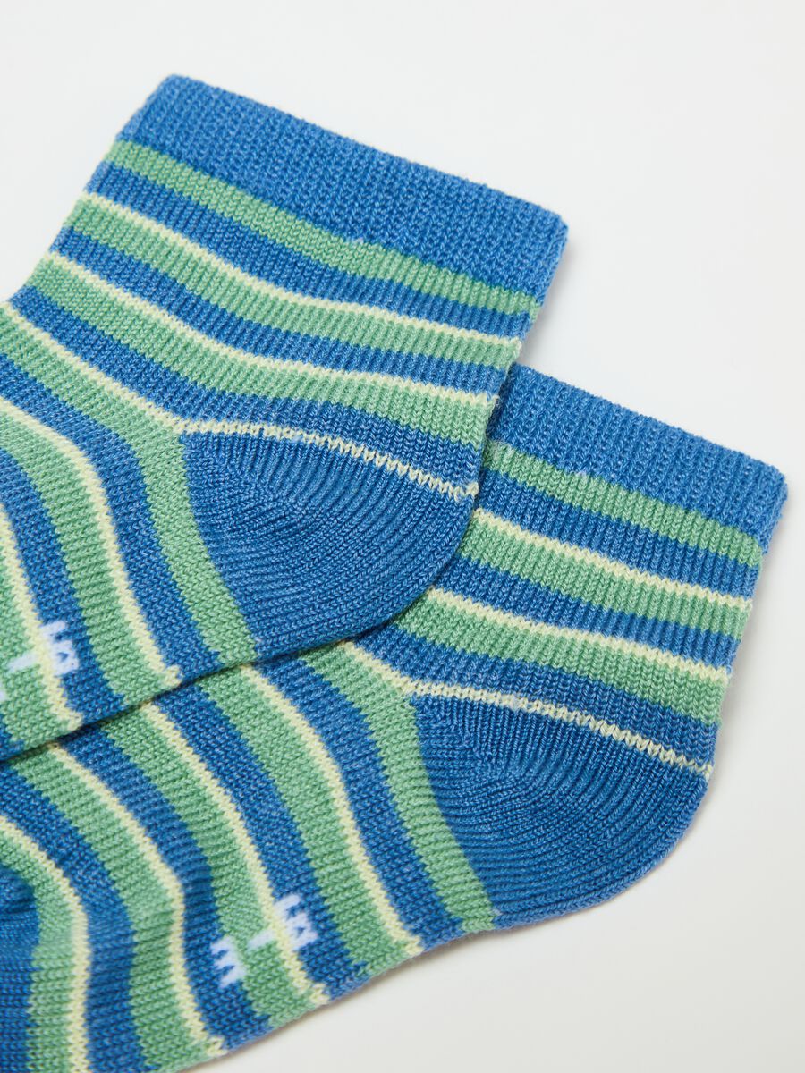 Three-pair pack short socks with stripes_1