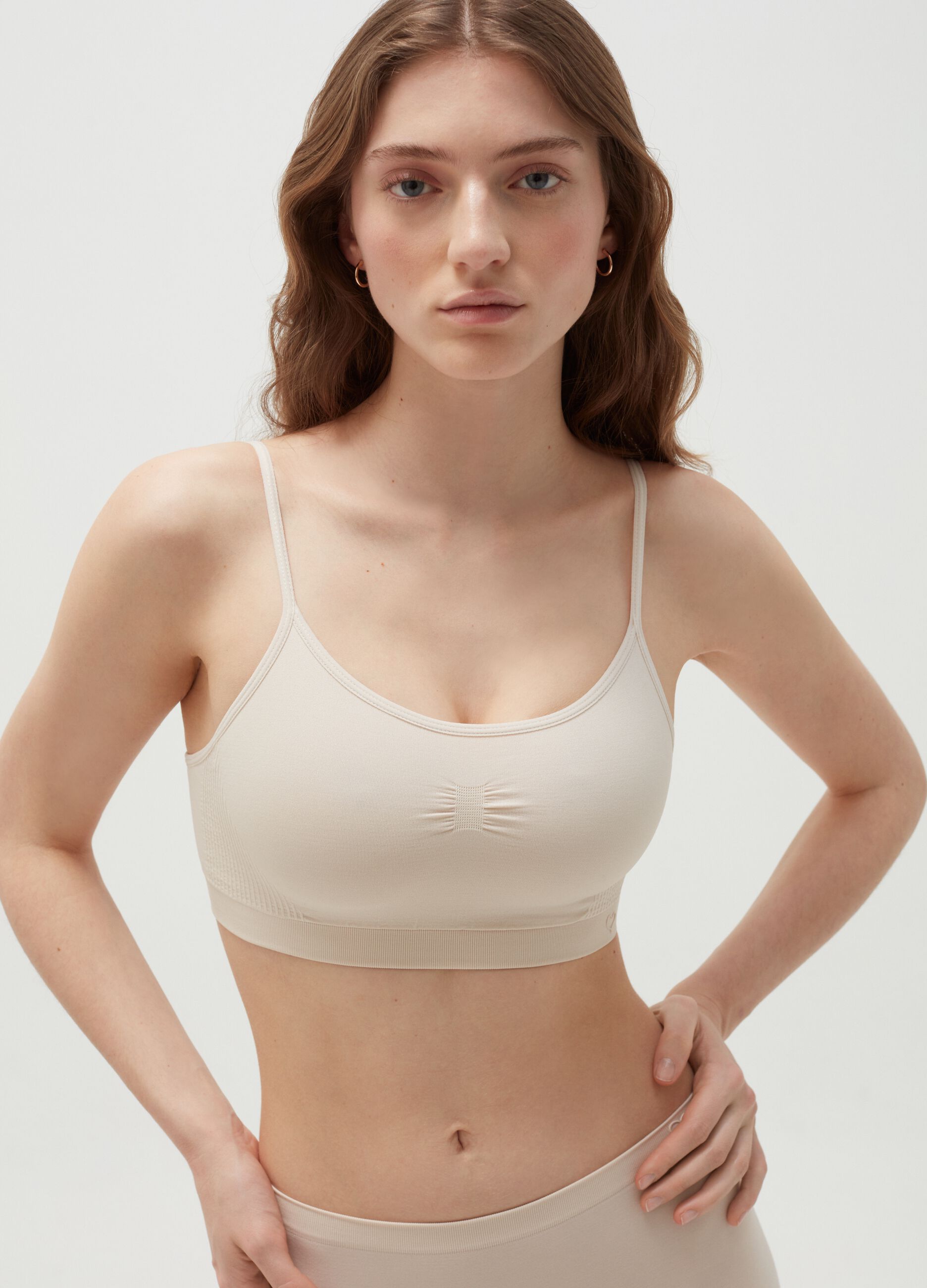 Woman's Natural The One seamless bralette with spaghetti straps