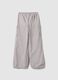 Girl's regular fit grey pure cotton cargo trousers_4