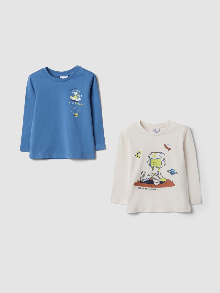 2er-Pack mehrfarbige T-Shirts aus reiner Baumwolle mit Alien-Print f&uuml;r Babyjungen_0