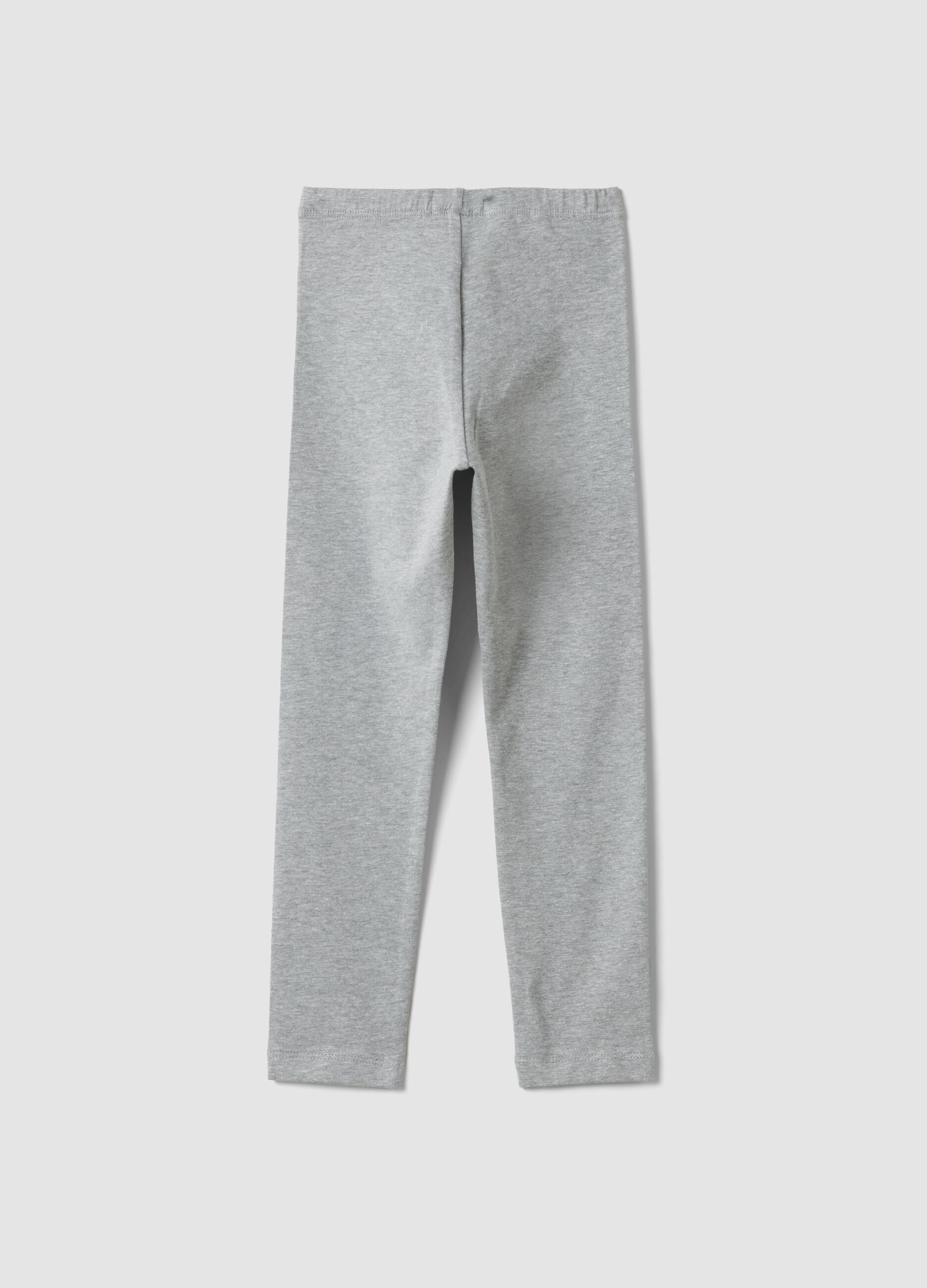 Girls&rsquo; grey skinny leggings in stretch organic cotton