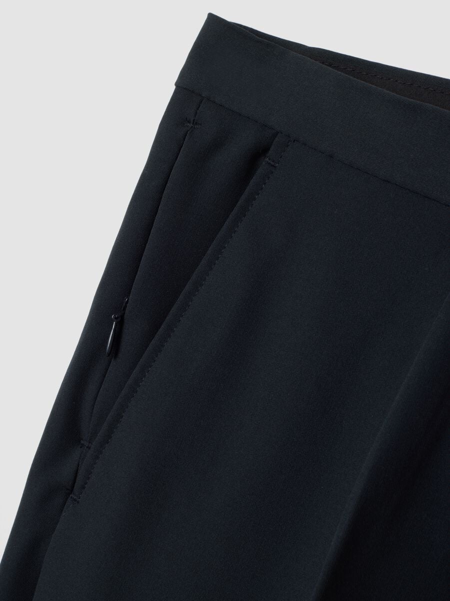 Blue slim-fit formal trousers in stretch viscose twill_5
