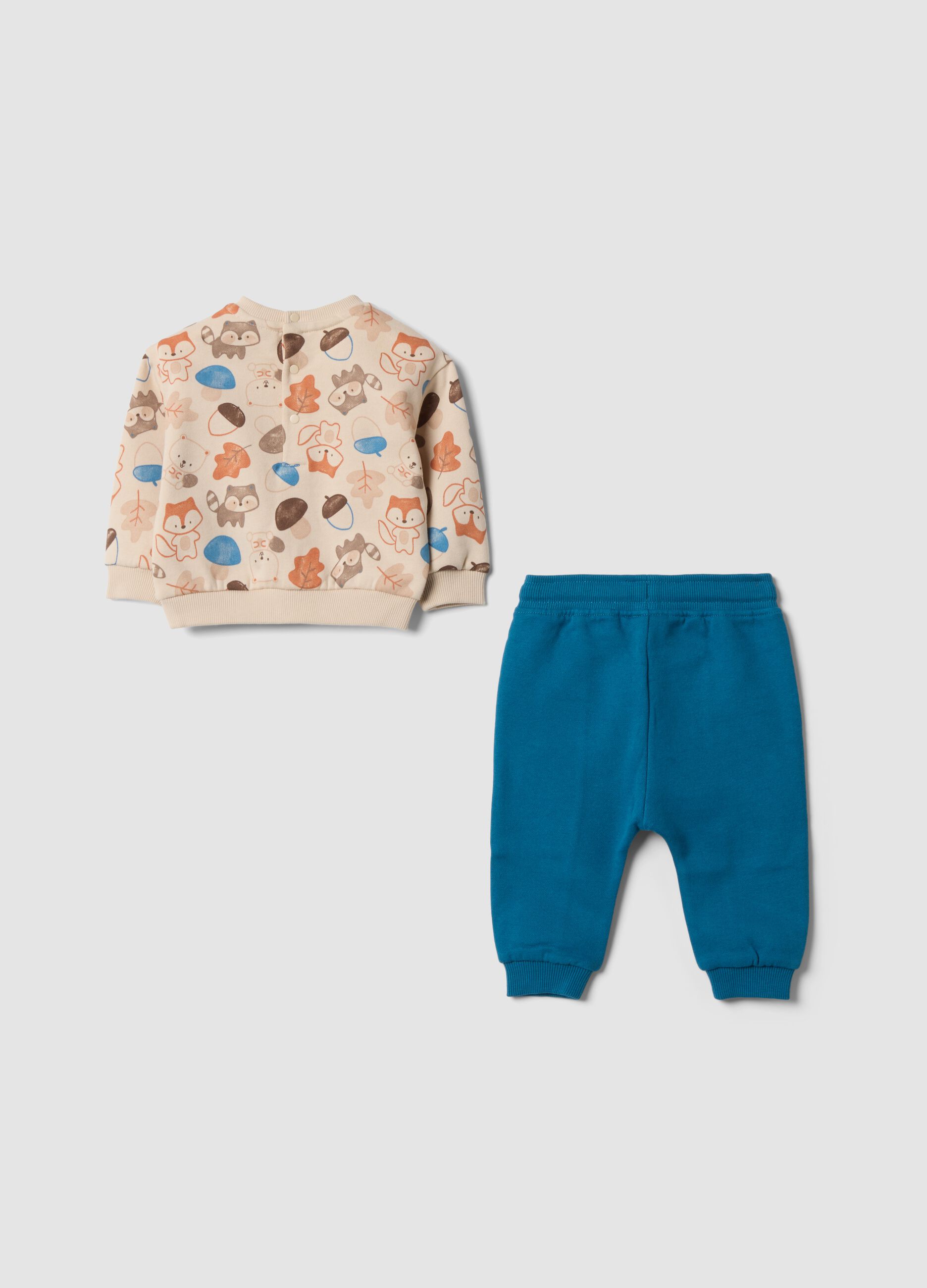 Multicoloured organic cotton sweatshirt and joggers set
